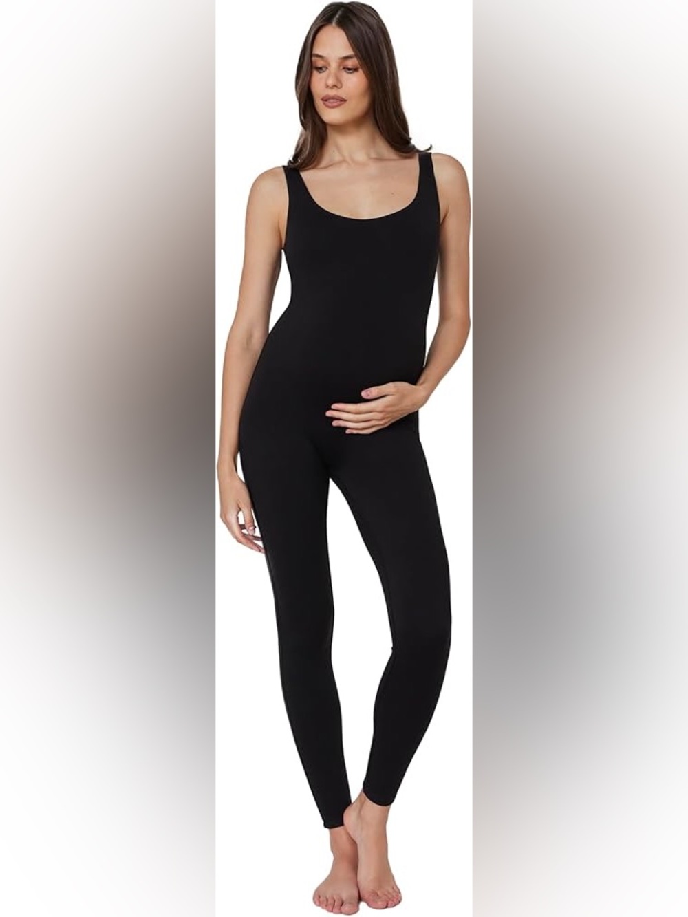 Bumpsuit Maternity Sleeveless Jumpsuit in Black